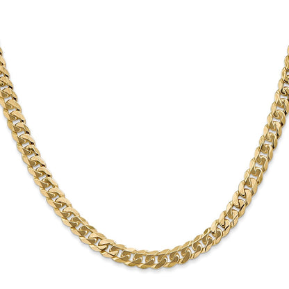 2 Inch 14K White Gold 5.75mm Flat Beveled Curb Chain Necklace