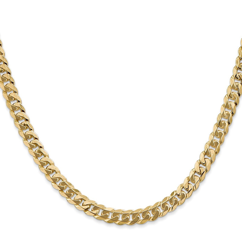 2 Inch 14K White Gold 5.75mm Flat Beveled Curb Chain Necklace