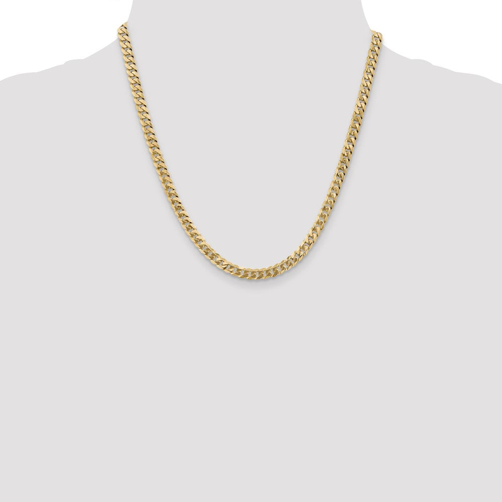 2 Inch 14K White Gold 5.75mm Flat Beveled Curb Chain Necklace