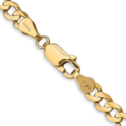 18 Inch 14K Yellow Gold 4.5mm Concave Open Figaro Chain Necklace