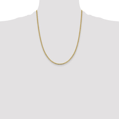 22 Inch 14K Yellow Gold 2.4mm Concave Anchor Chain Necklace
