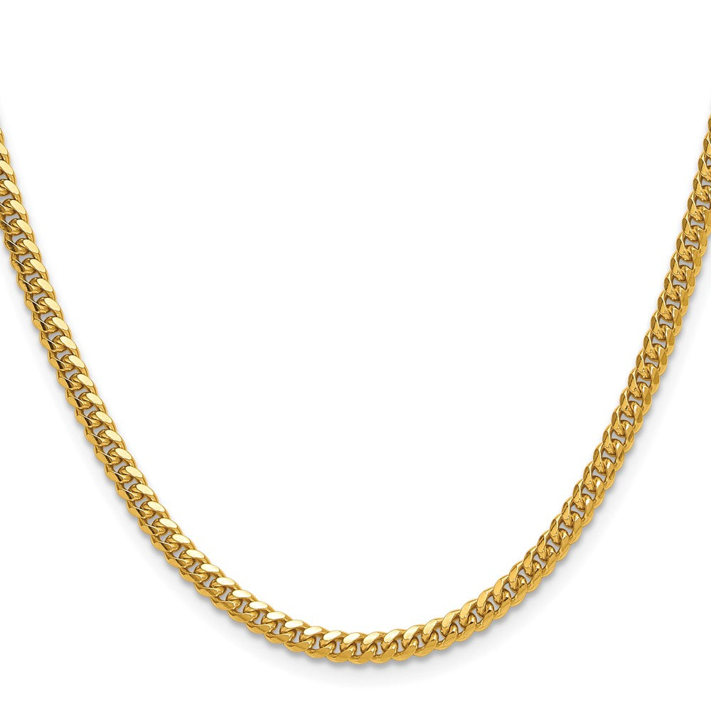 22 Inch 14K Yellow Gold 3.5mm Solid Miami Cuban Chain Necklace