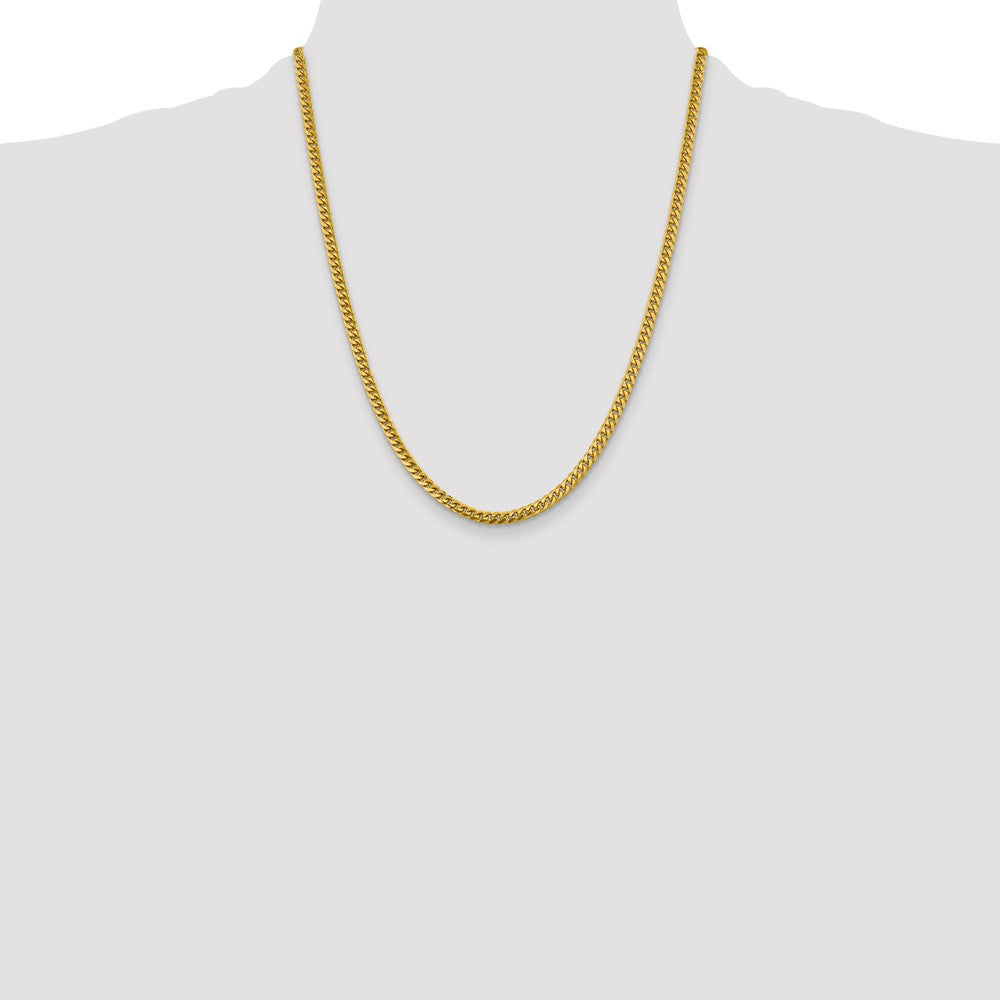 22 Inch 14K Yellow Gold 4.25mm Solid Miami Cuban Chain Necklace