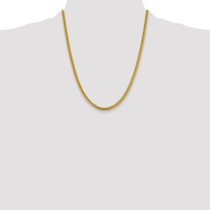 22 Inch 14K Yellow Gold 4.25mm Solid Miami Cuban Chain Necklace