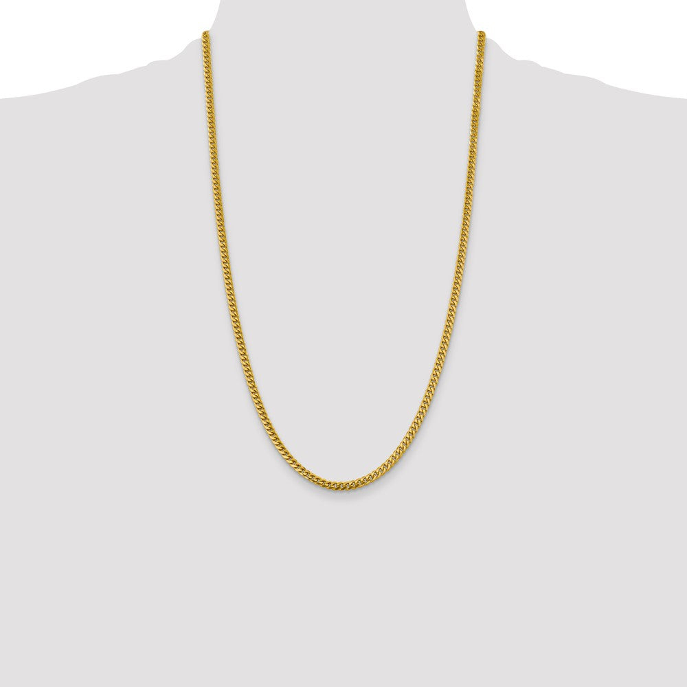 26 Inch 14K Yellow Gold 4.25mm Solid Miami Cuban Chain Necklace