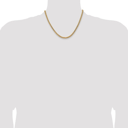 18 Inch 14K Yellow Gold 4.3mm Solid Miami Cuban Chain Necklace