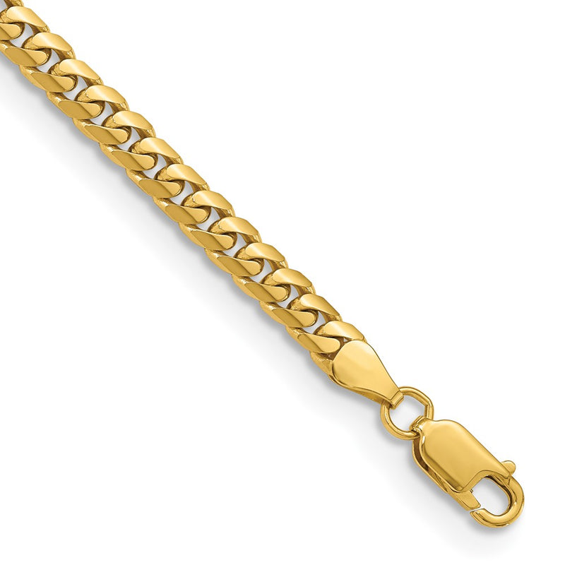 7 Inch 14K Yellow Gold 5mm Solid Miami Cuban Chain Bracelet
