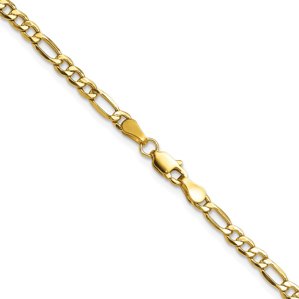 16 Inch 14K Yellow Gold 3.5mm Semi Solid Figaro Chain Necklace