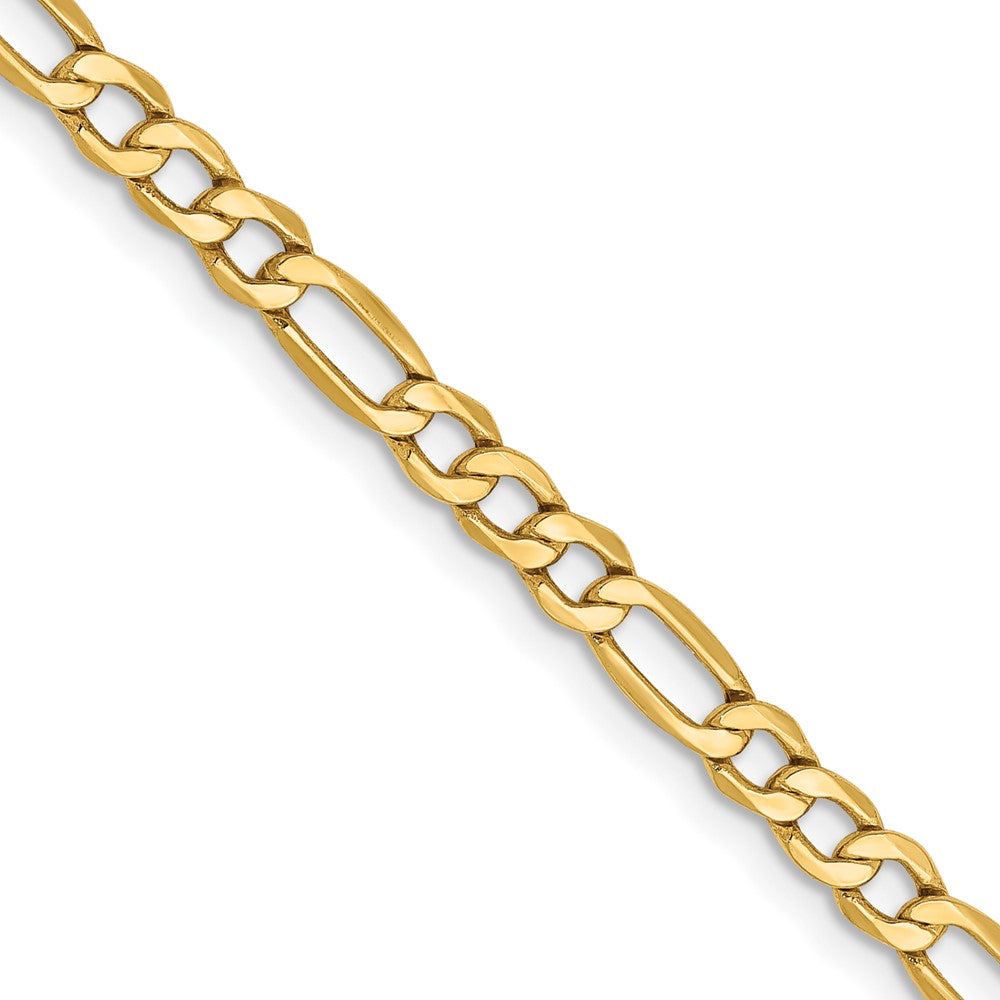 16 Inch 14K Yellow Gold 3.5mm Semi Solid Figaro Chain Necklace