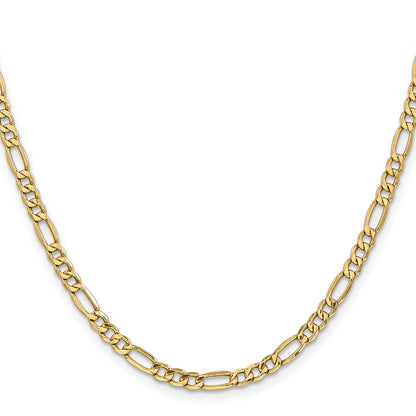 16 Inch 14K Yellow Gold 4.2mm Semi Solid Figaro Chain Necklace