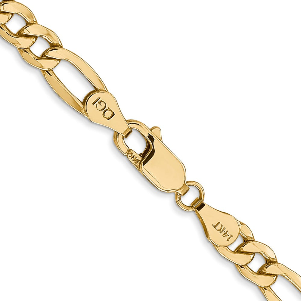 18 Inch 14K Yellow Gold 5.75mm Semi Solid Figaro Chain Necklace