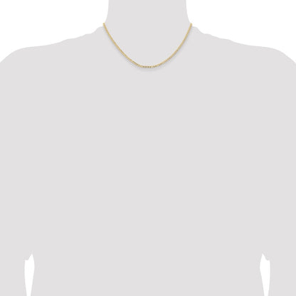 16 Inch 14K Yellow Gold 2.85mm Semi Solid Curb Chain Necklace