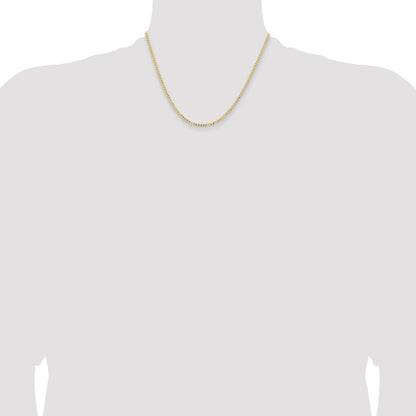 18 Inch 14K Yellow Gold 2.85mm Semi Solid Curb Chain Necklace