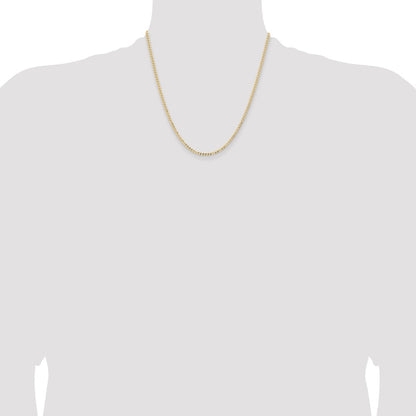 2 Inch 14K Yellow Gold 2.85mm Semi Solid Curb Chain Necklace