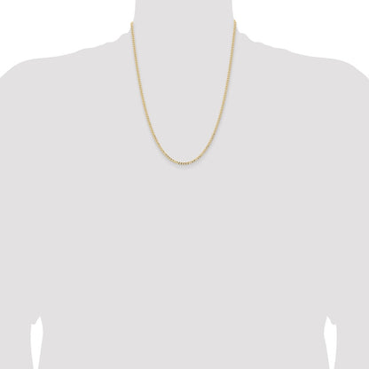 22 Inch 14K Yellow Gold 2.85mm Semi Solid Curb Chain Necklace