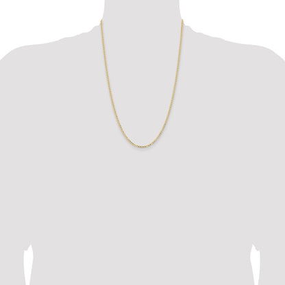 24 Inch 14K Yellow Gold 2.85mm Semi Solid Curb Chain Necklace