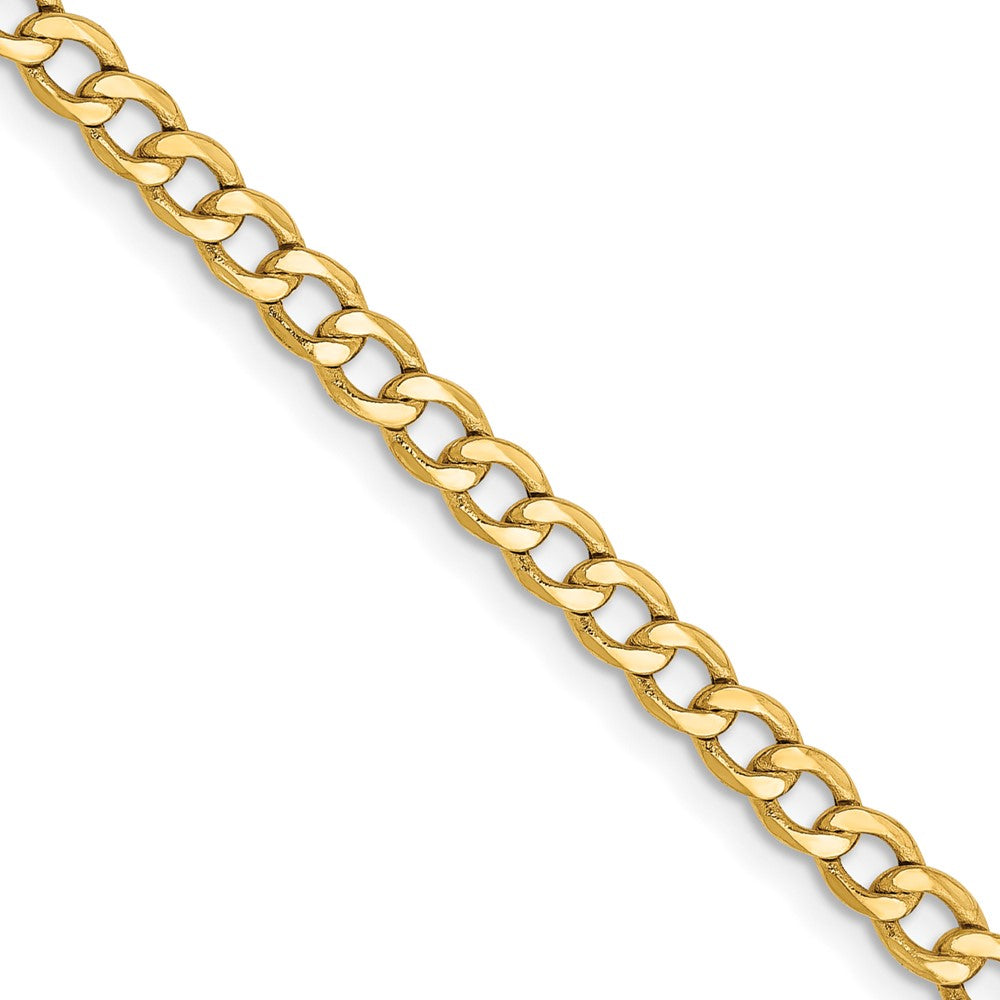22 Inch 14K Yellow Gold 2.85mm Semi Solid Curb Chain Necklace