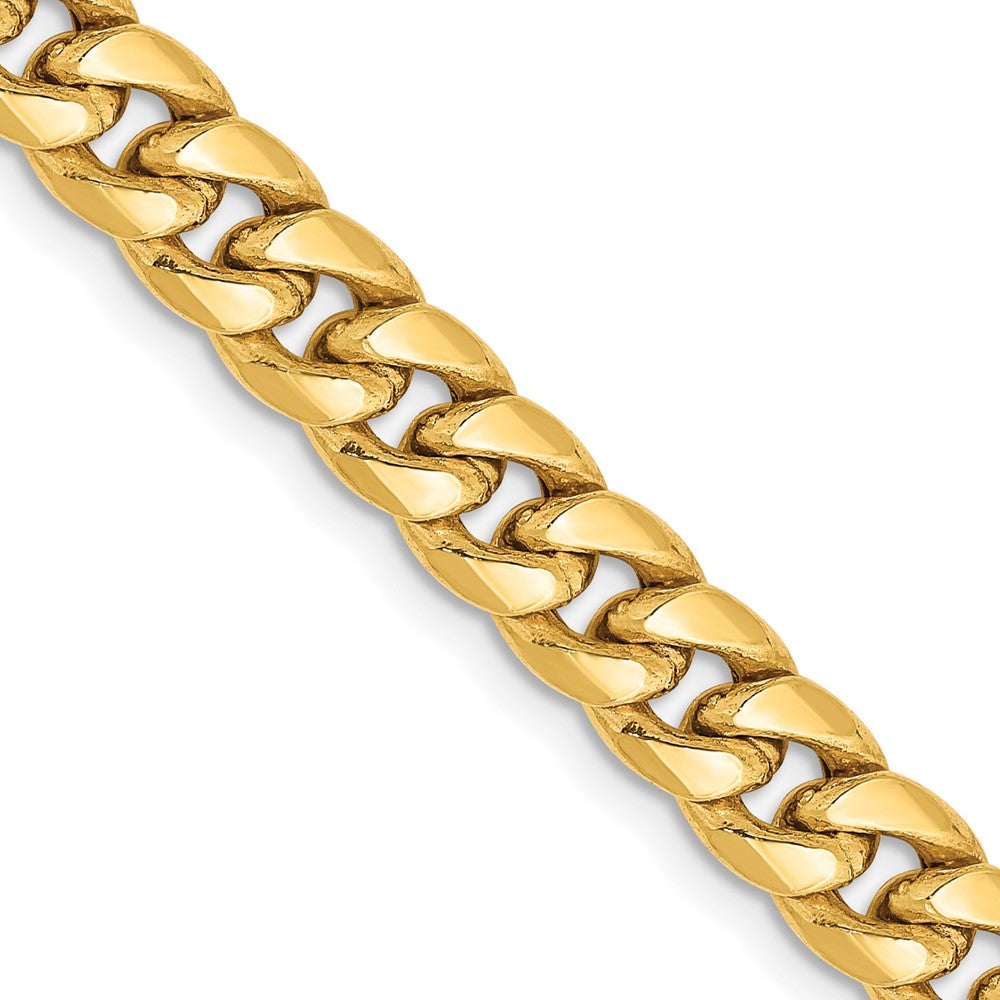 2 Inch 14K Yellow Gold 6mm Semi Solid Miami Cuban Chain Necklace