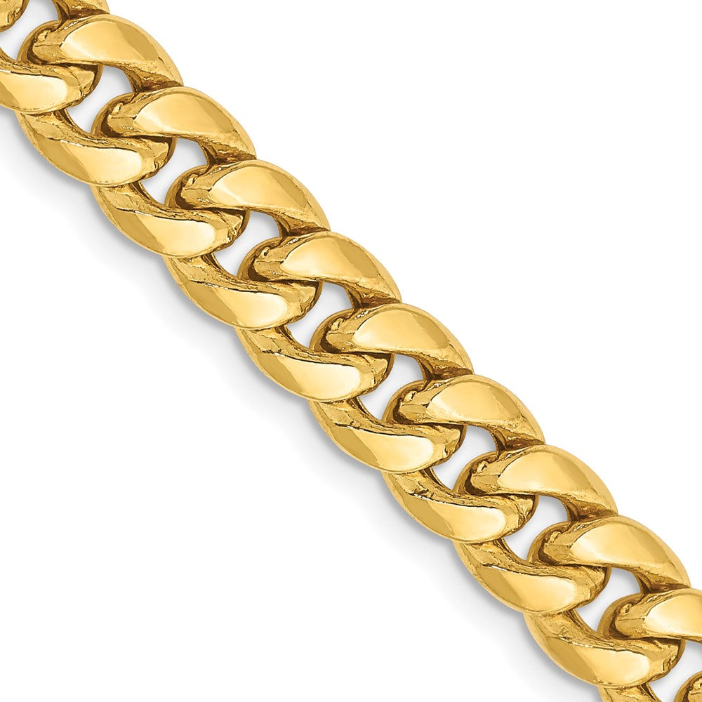 2 Inch 14K Yellow Gold 6.75mm Semi Solid Miami Cuban Chain Necklace