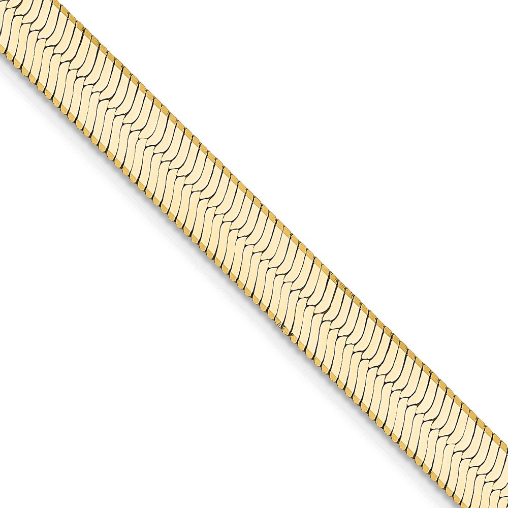22 Inch 14K Yellow Gold 5.5mm Silky Herringbone Chain Necklace