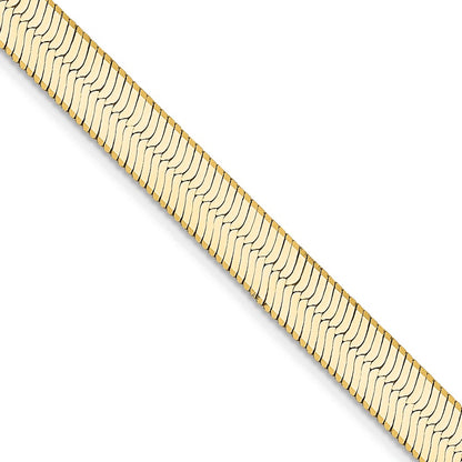 2 Inch 14K Yellow Gold 5.5mm Silky Herringbone Chain Necklace