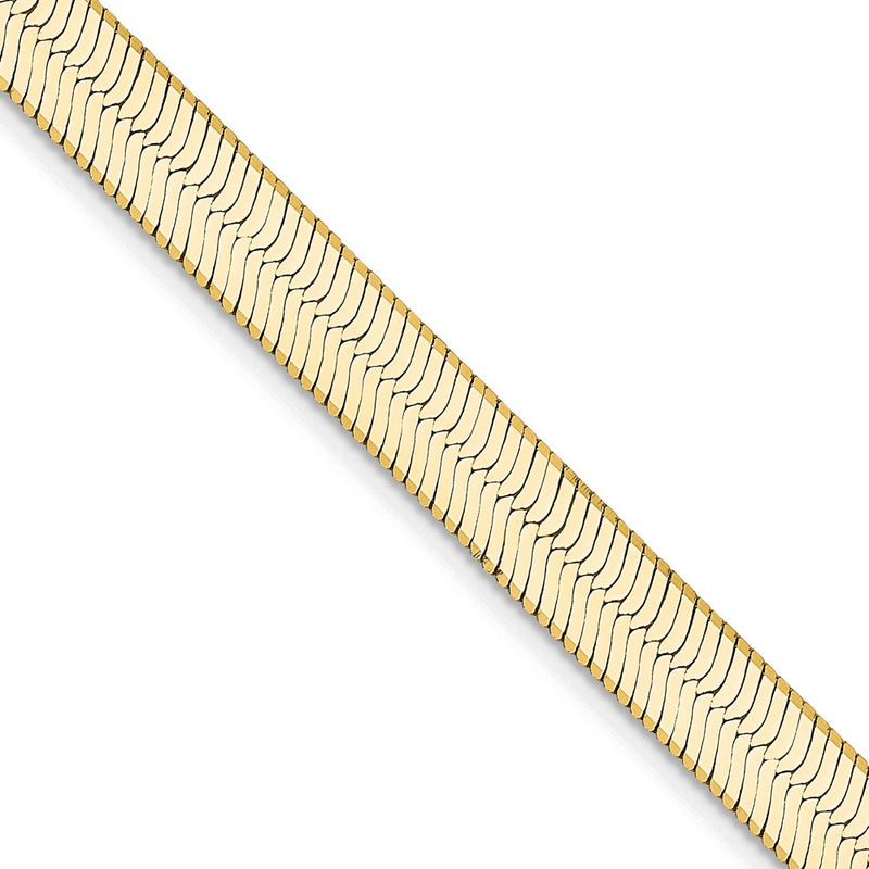 2 Inch 14K Yellow Gold 5.5mm Silky Herringbone Chain Necklace
