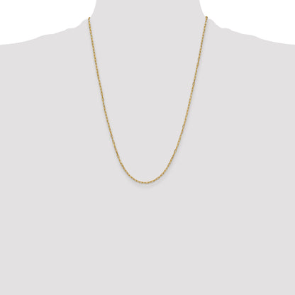 24 Inch 14K Yellow Gold 2.2mm Solid Beveled D/C Paperclip Chain Necklace