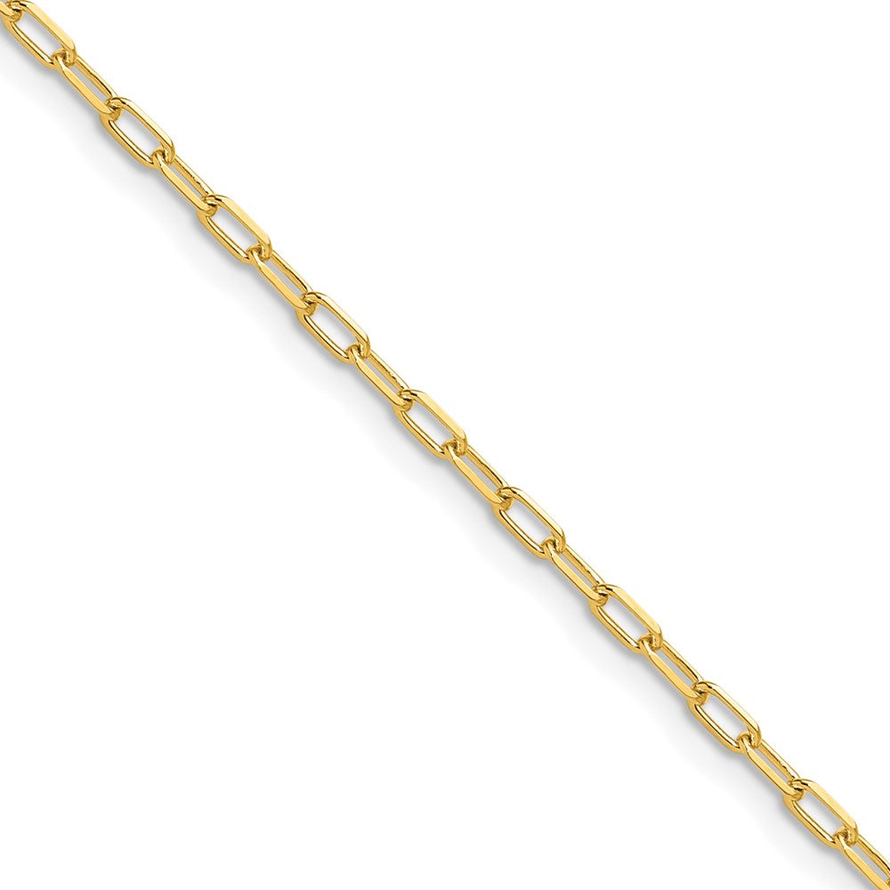 2 Inch 14K Yellow Gold 2.2mm Solid Beveled D/C Paperclip Chain Necklace