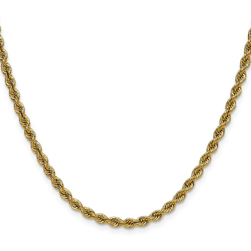 22 Inch 14K Yellow Gold 3.65mm Regular Rope Chain Necklace