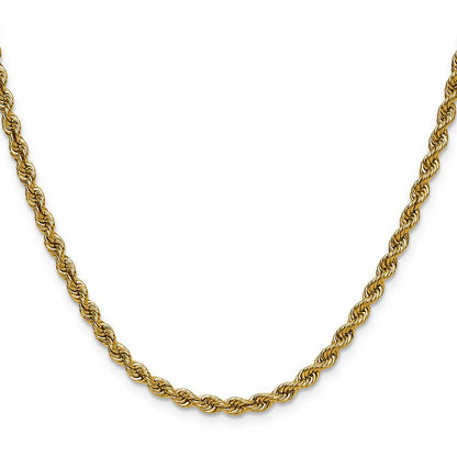 24 Inch 14K Yellow Gold 3.65mm Regular Rope Chain Necklace