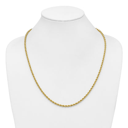 24 Inch 14K Yellow Gold 3.65mm Regular Rope Chain Necklace
