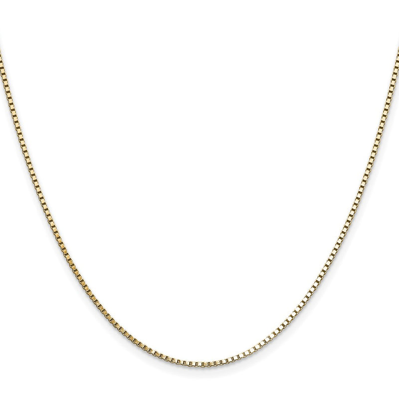 2 Inch 14K Yellow Gold 1.10mm Box Chain Necklace