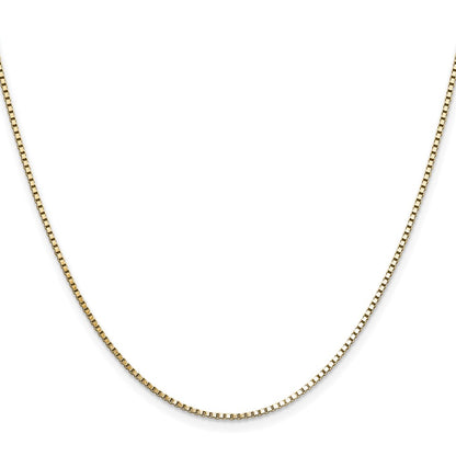 18 Inch 14K Yellow Gold 1.10mm Box Chain Necklace