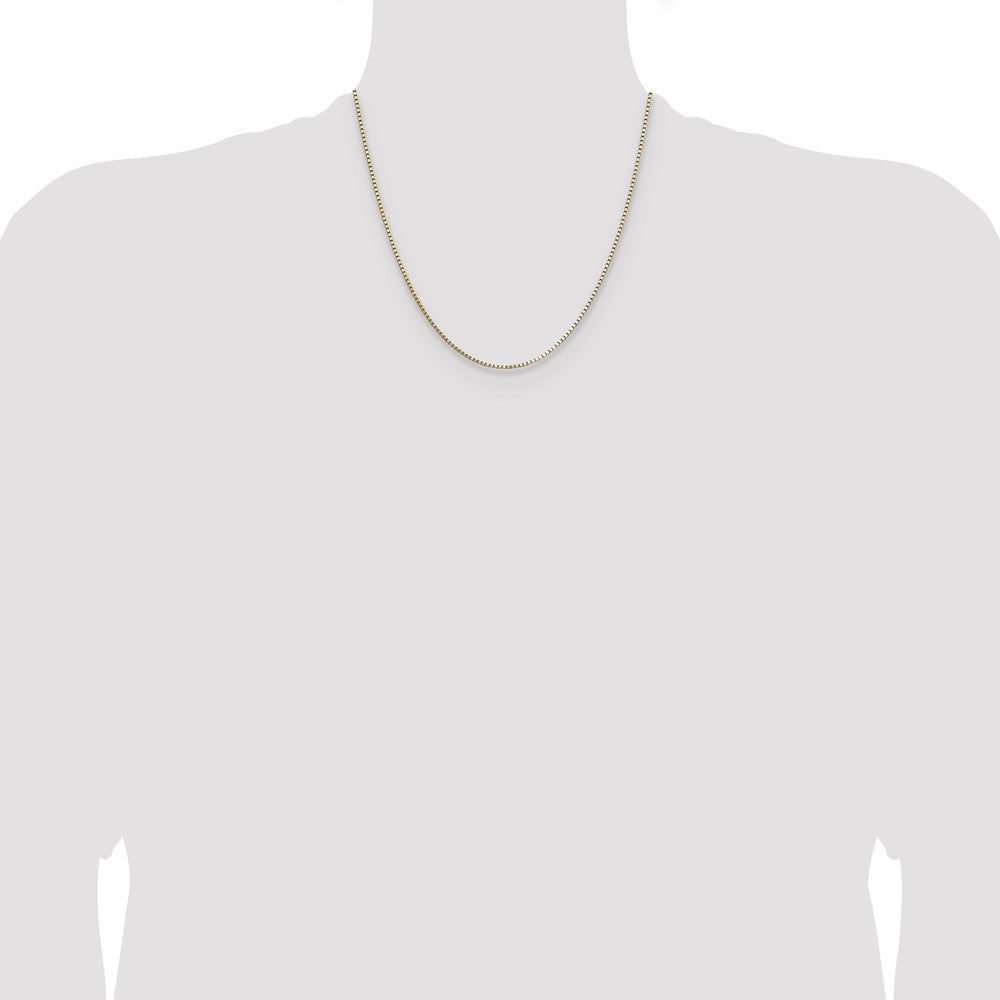 2 Inch 14K Yellow Gold 1.10mm Box Chain Necklace