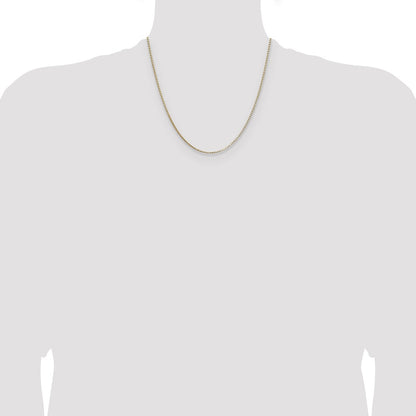 2 Inch 14K Yellow Gold 1.10mm Box Chain Necklace