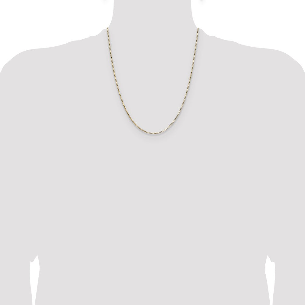 22 Inch 14K Yellow Gold 1.10mm Box Chain Necklace