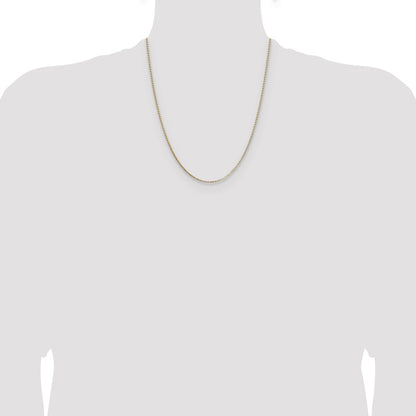 22 Inch 14K Yellow Gold 1.10mm Box Chain Necklace