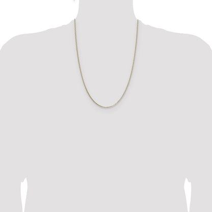 24 Inch 14K Yellow Gold 1.10mm Box Chain Necklace