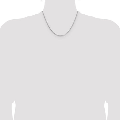 18 Inch 14K White Gold 1.10mm Box Chain Necklace