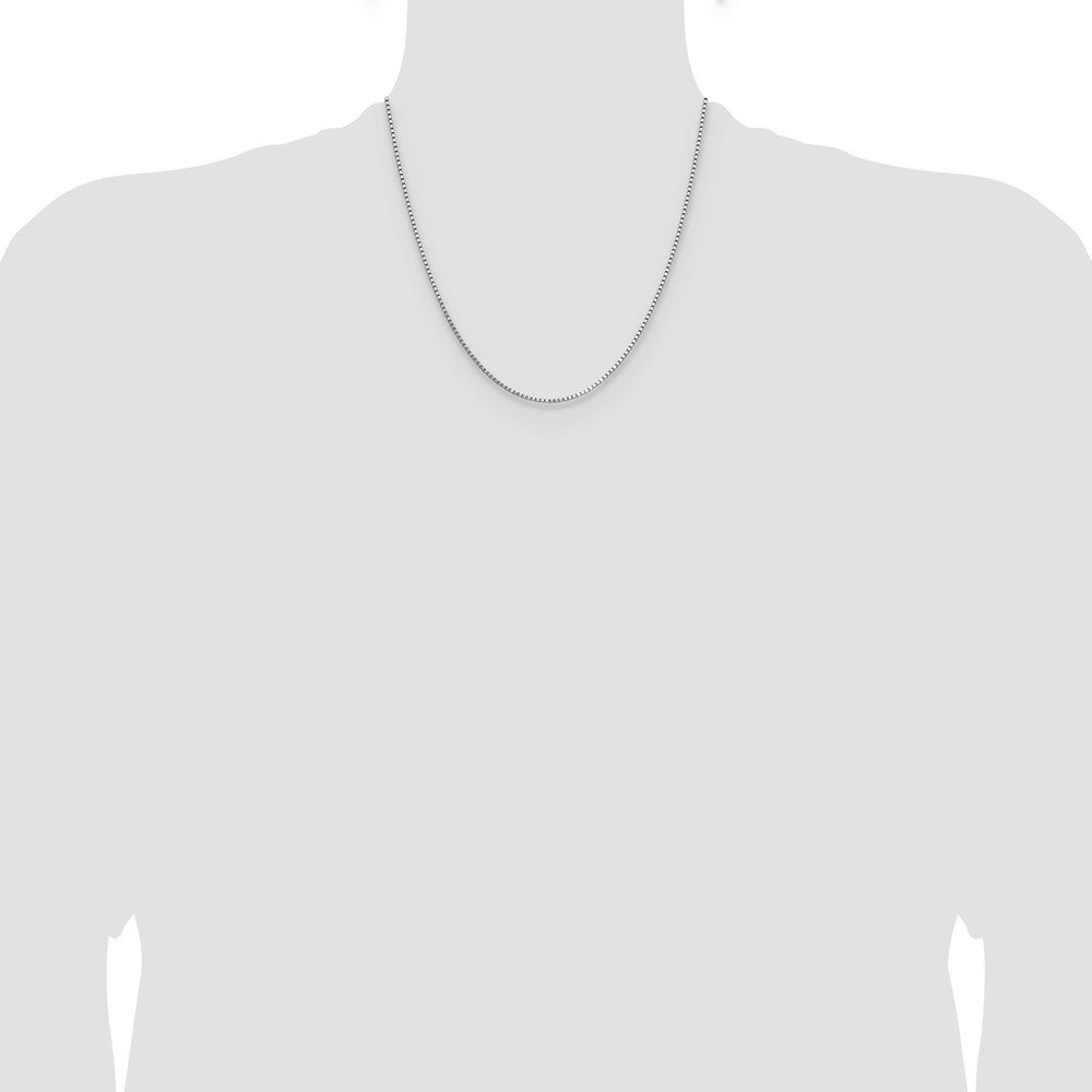 2 Inch 14K White Gold 1.10mm Box Chain Necklace