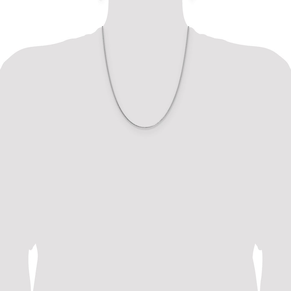 22 Inch 14K White Gold 1.10mm Box Chain Necklace
