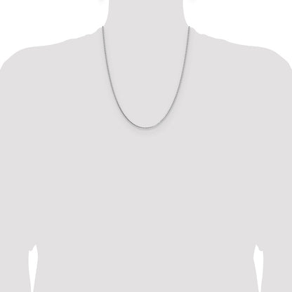 22 Inch 14K White Gold 1.10mm Box Chain Necklace