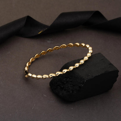 14K Yellow Gold Thin Designer Inspired Hinged Cuff Bracelet