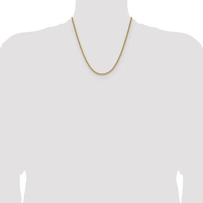 2 Inch 14K Yellow Gold 2.8mm Spiga Chain Necklace