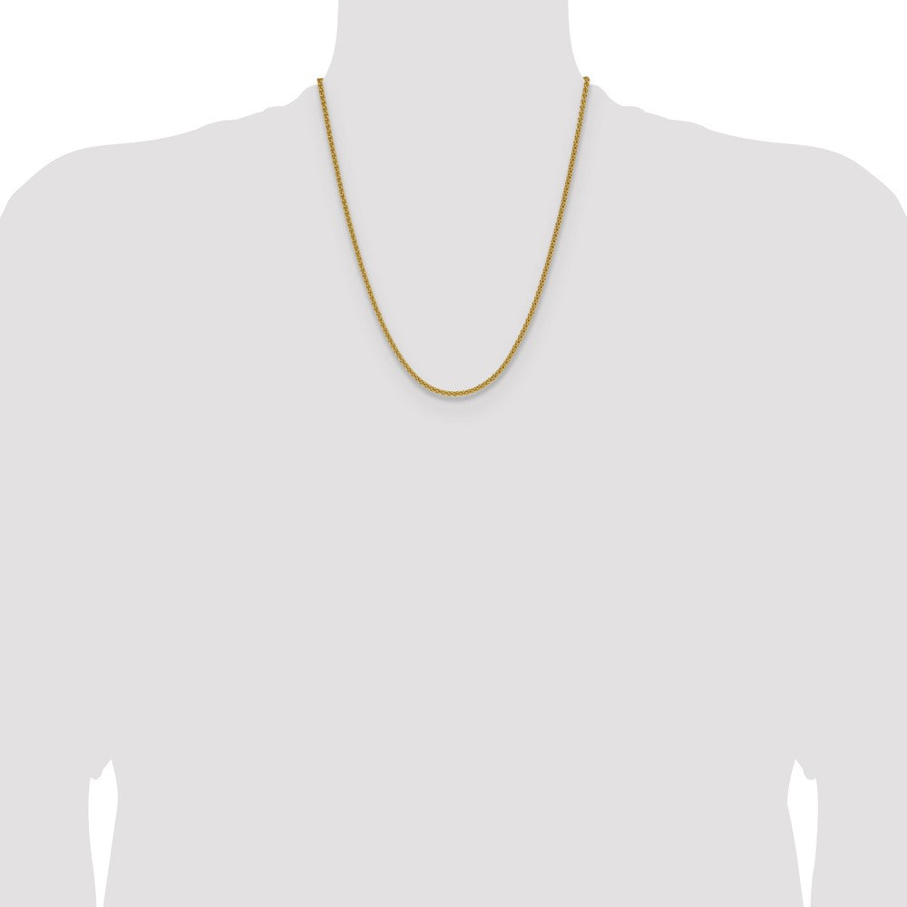 22 Inch 14K Yellow Gold 2.8mm Spiga Chain Necklace