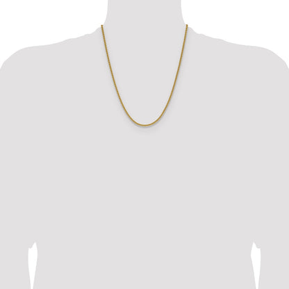 22 Inch 14K Yellow Gold 2.8mm Spiga Chain Necklace