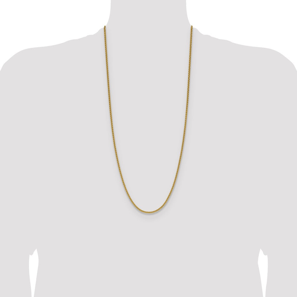 3 Inch 14K Yellow Gold 2.8mm Spiga Chain Necklace