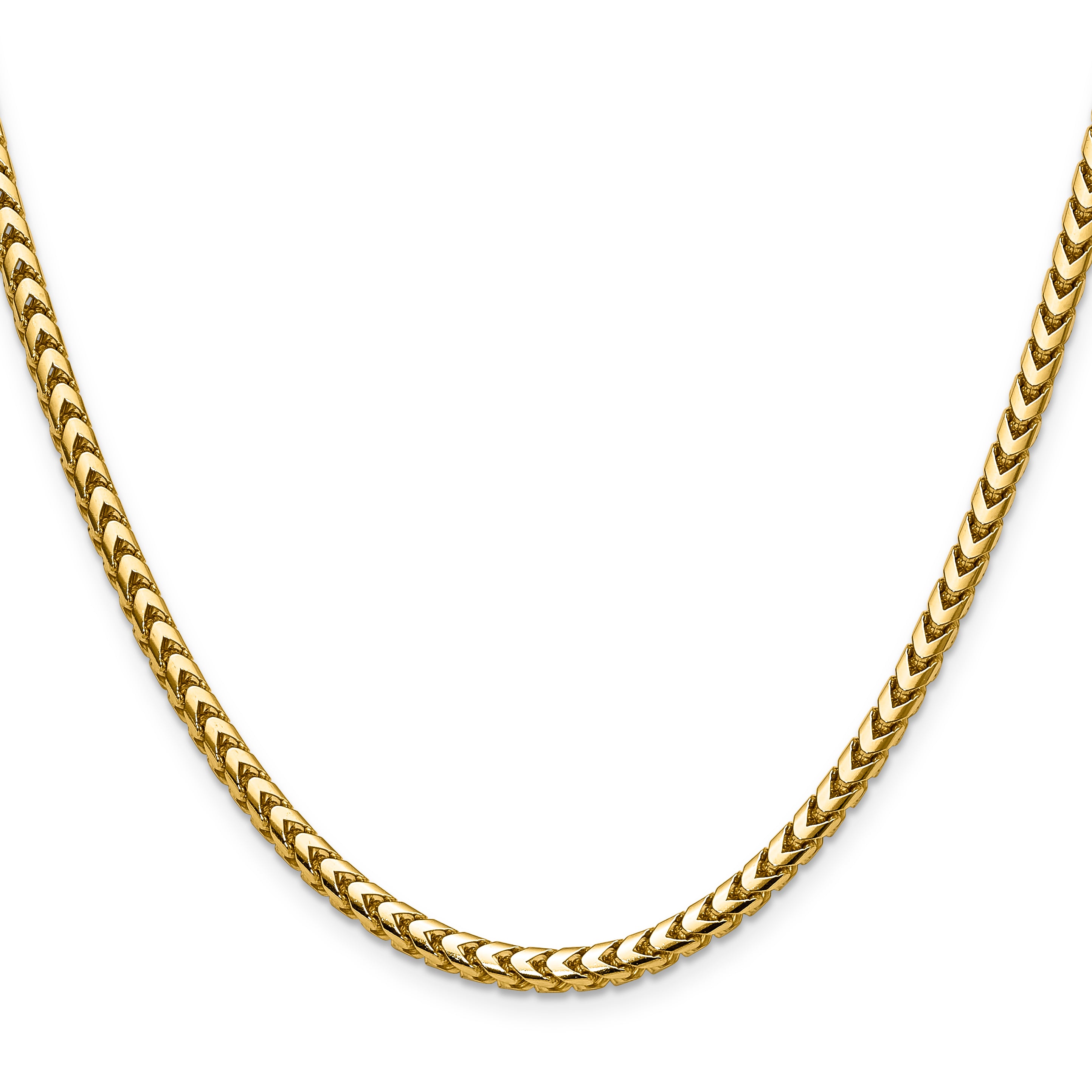 18 Inch 14K Yellow Gold 3.7mm Franco Chain Necklace