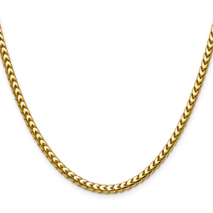 18 Inch 14K Yellow Gold 3.7mm Franco Chain Necklace