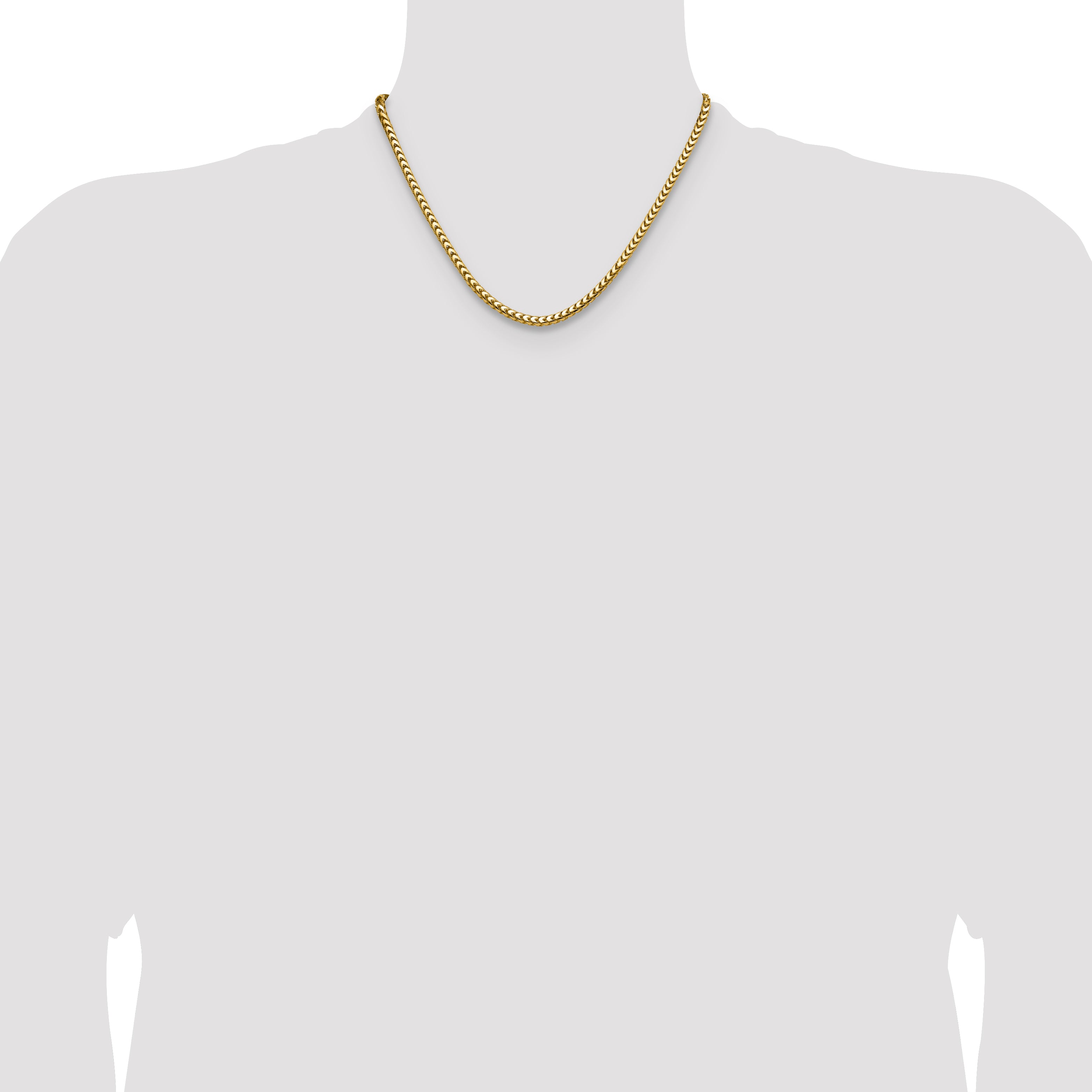 18 Inch 14K Yellow Gold 3.7mm Franco Chain Necklace